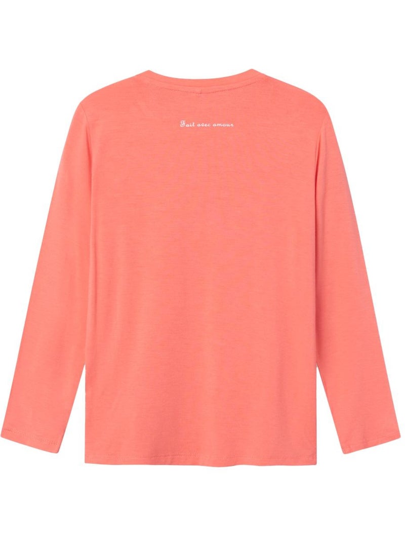 T-shirt Manches Longues Fille Name it Orange - Kiabi