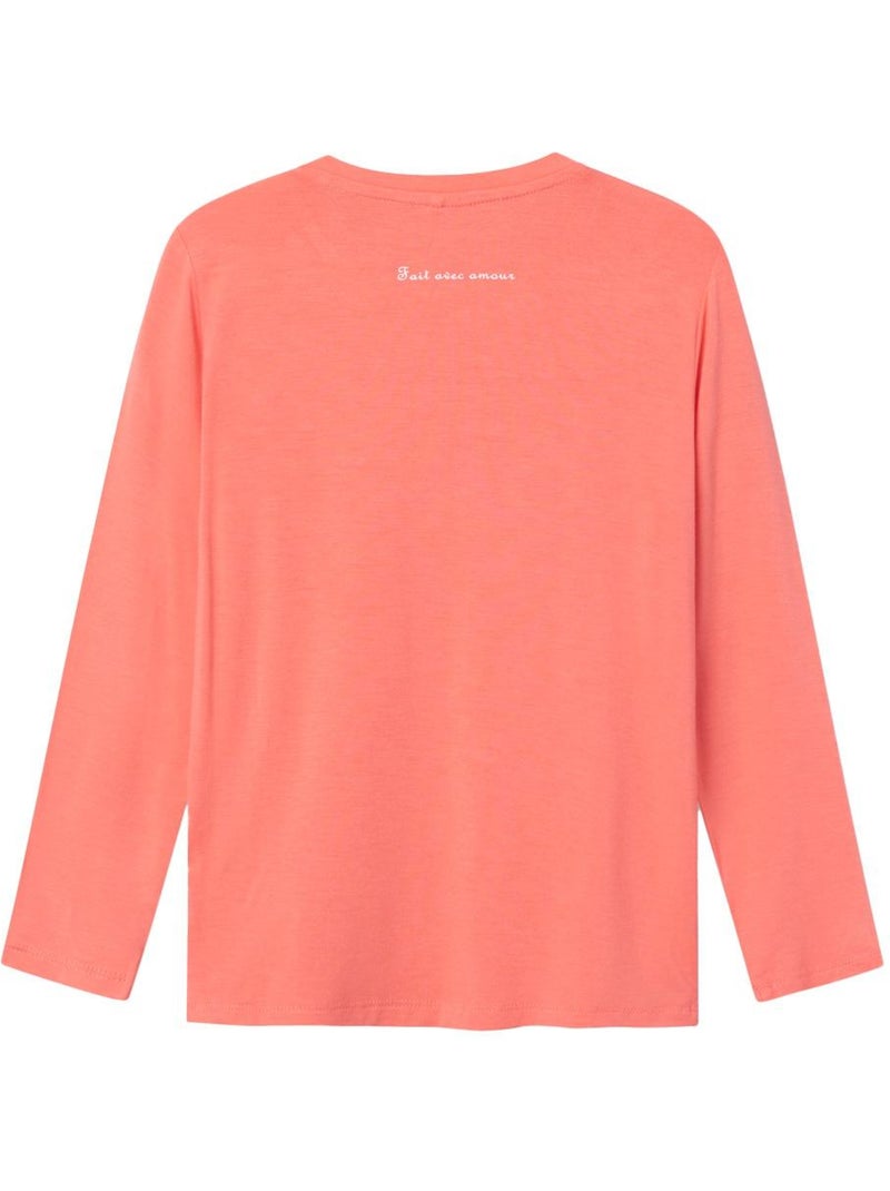 T-shirt Manches Longues Fille Name it Orange - Kiabi