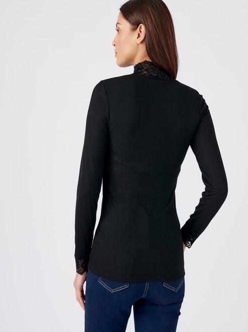 T-shirt manches longues fine côte Thermolactyl - Damart - Kiabi