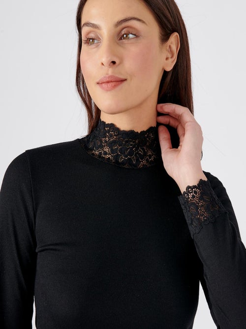 T-shirt manches longues fine côte Thermolactyl - Damart - Kiabi