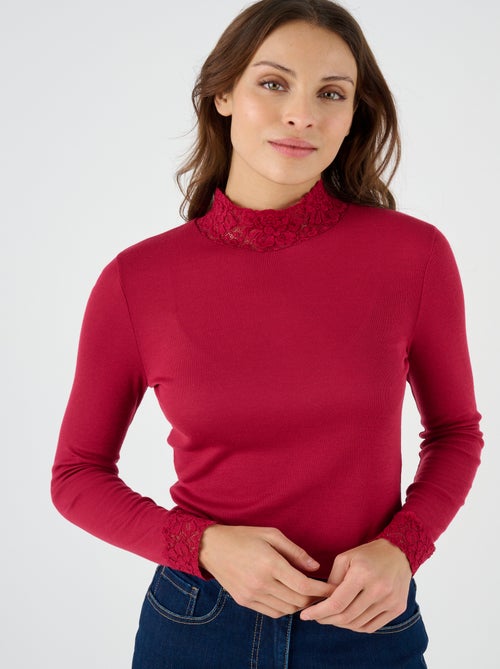 T-shirt manches longues fine côte Thermolactyl thermique - Damart - Kiabi