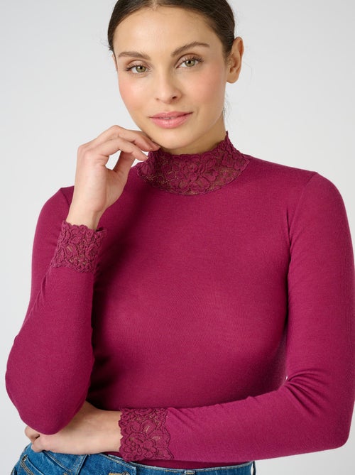 T-shirt manches longues fine côte Thermolactyl thermique - Damart - Kiabi