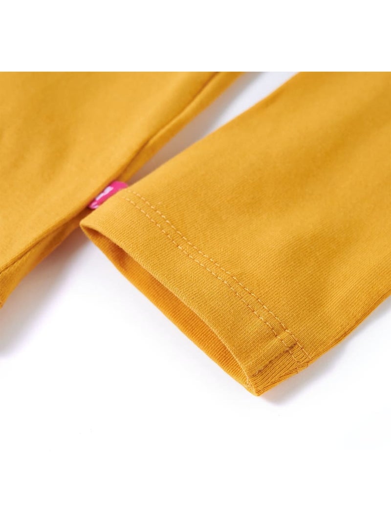 T-shirt manches longues fleurs en coton élasthanne - vidaxl Jaune - Kiabi
