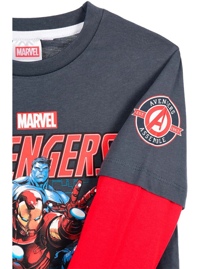 T-shirt manches longues   garçon Avengers - Licence officielle Gris - Kiabi