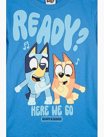 T-shirt manches longues garçon bluey - licence officielle