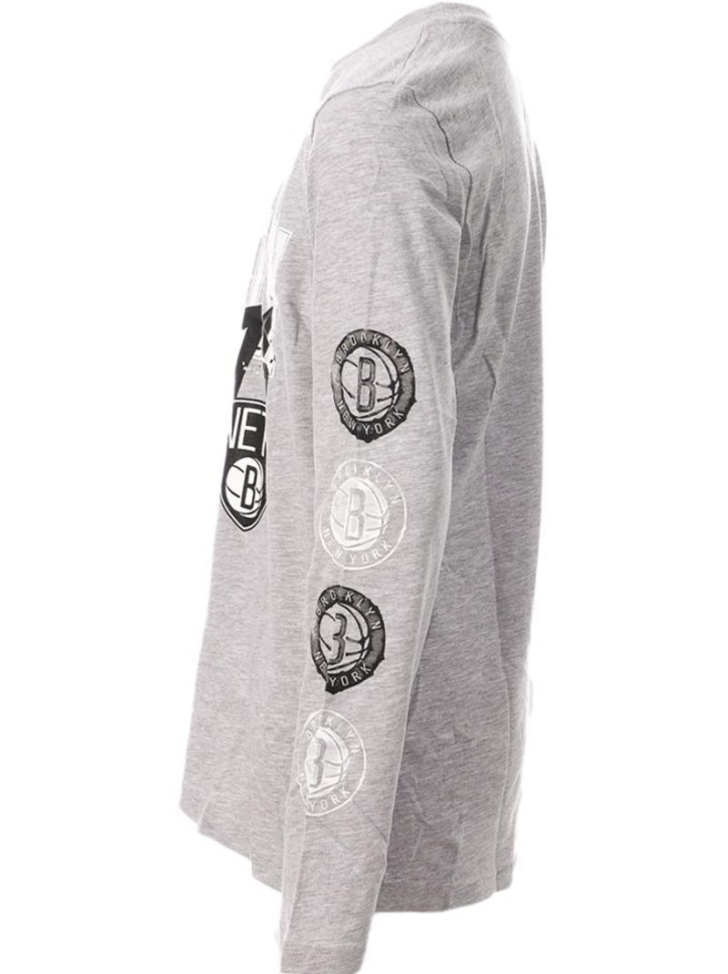 T-shirt Manches Longues Garçon BROOKLYN NETS Gris Noir - Kiabi