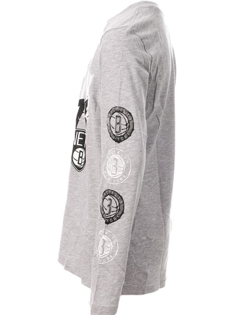 T-shirt manches longues garçon brooklyn nets Gris Noir - Kiabi