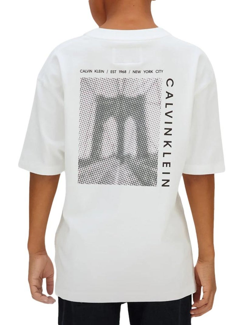 T-shirt manches longues garçon calvin klein jeans Blanc - Kiabi