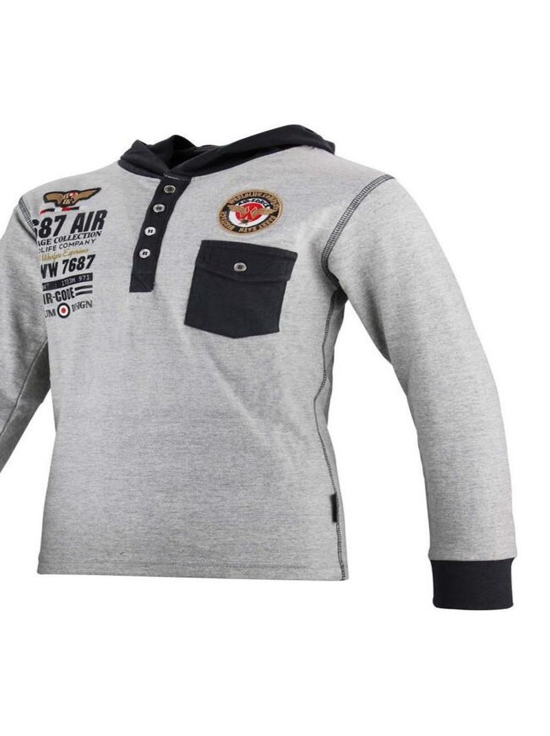 T-shirt manches longues garçon ECIBORG - HARRY KAYN Gris - Kiabi