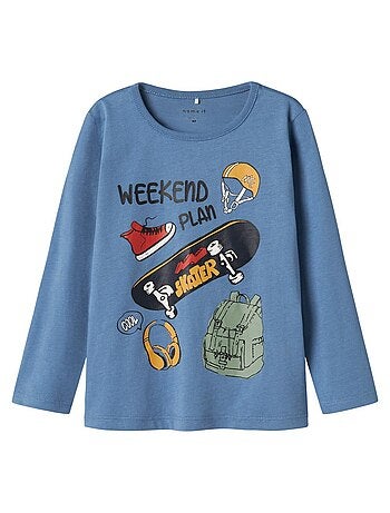 T-Shirt Manches Longues Marine Garçon Name it Plasse