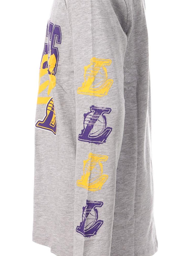 T-shirt manches longues garçon nba lak los angeles lakers Gris Violet - Kiabi