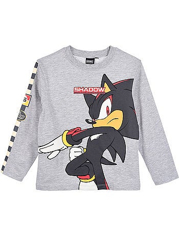 T-shirt manches longues garçon sonic - licence officielle