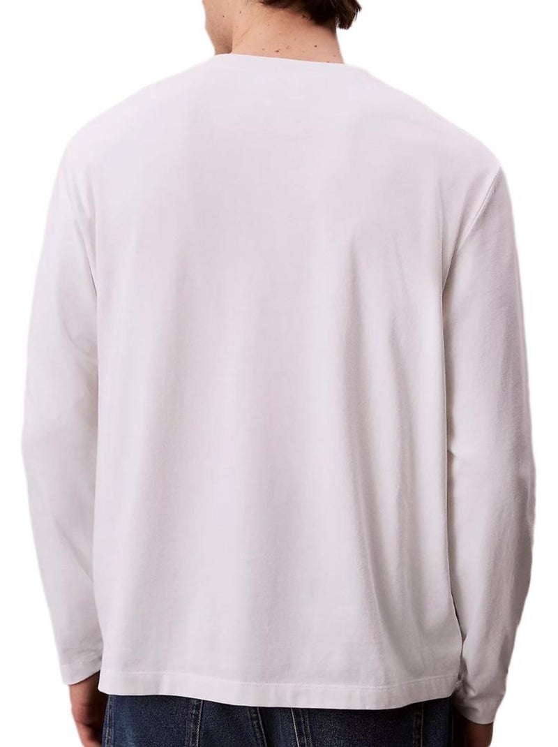 T-Shirt Manches Longues Homme Calvin Klein Jeans Blanc - Kiabi