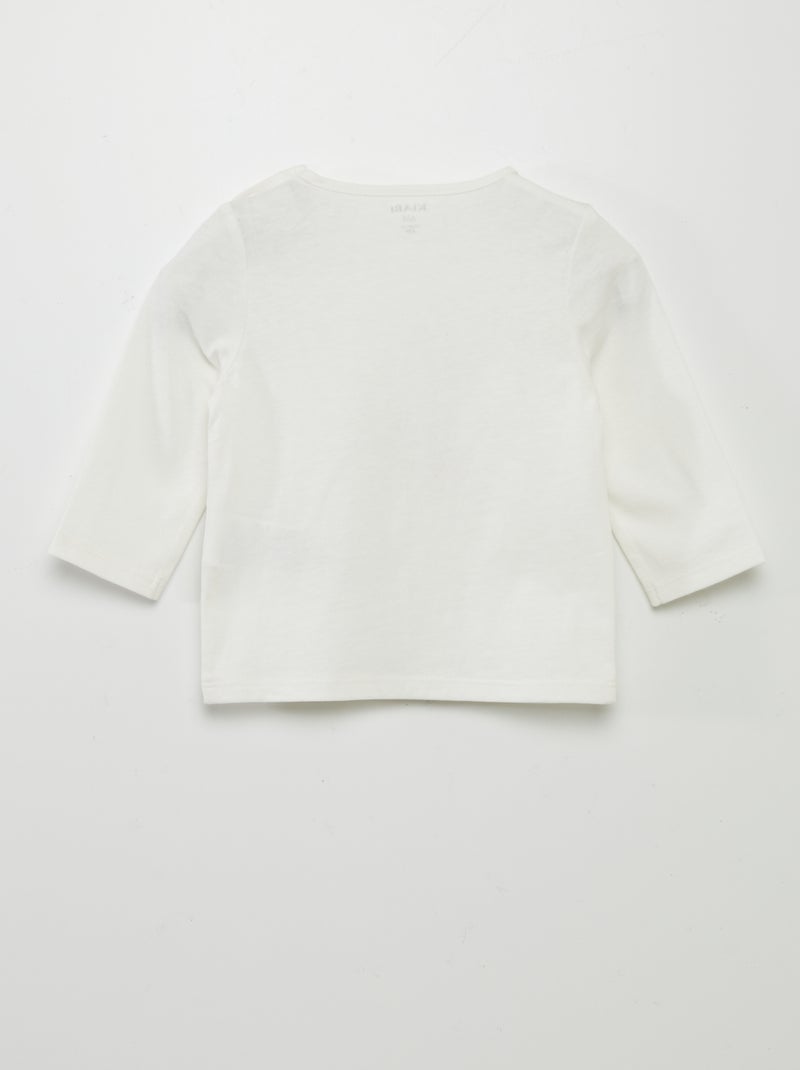 T-shirt manches longues imprimé Blanc - Kiabi