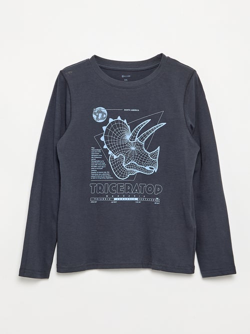 T-shirt manches longues imprimé - Kiabi