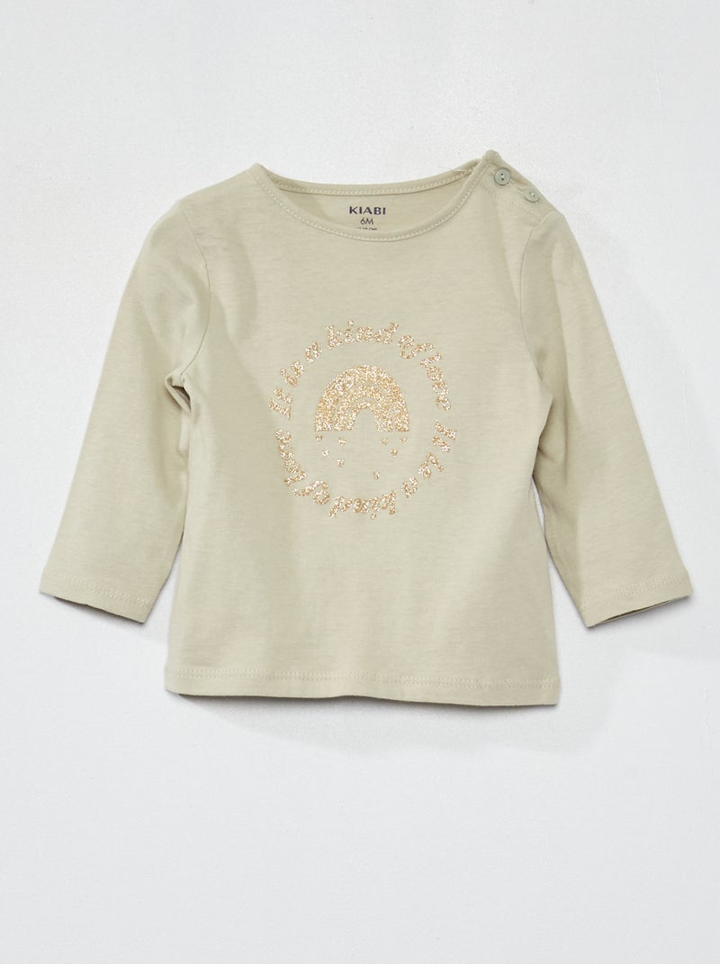 T-Shirt manches longues imprimé Bleu - Kiabi