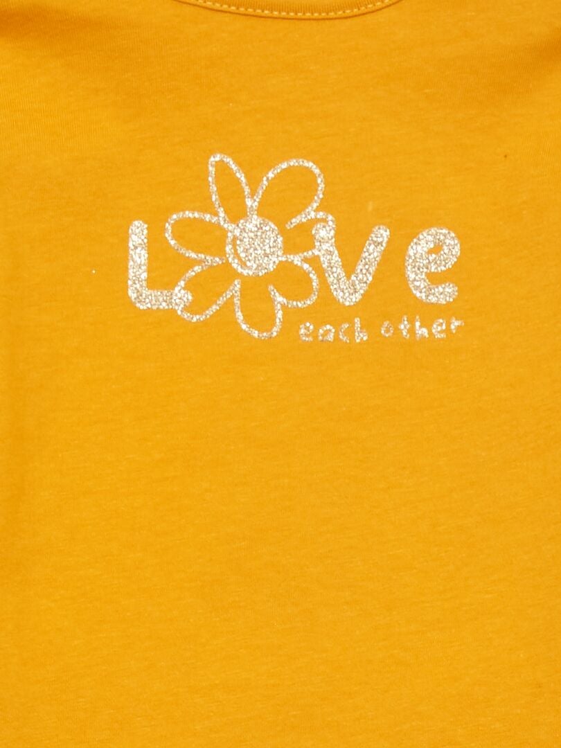 T-Shirt manches longues imprimé GOLD LOVE - Kiabi