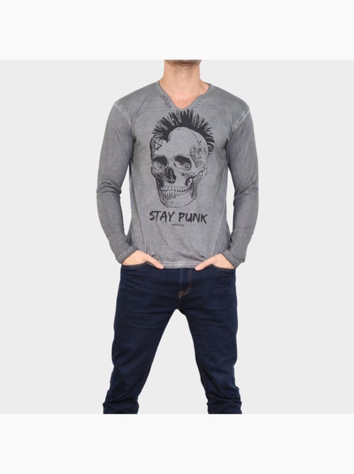 T-shirt manches longues imprimé - Kiabi