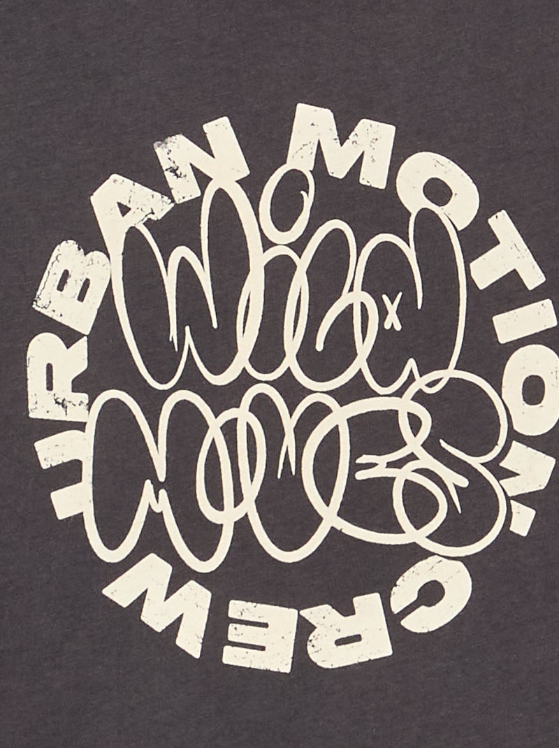 T-shirt manches longues imprimé Gris - Kiabi