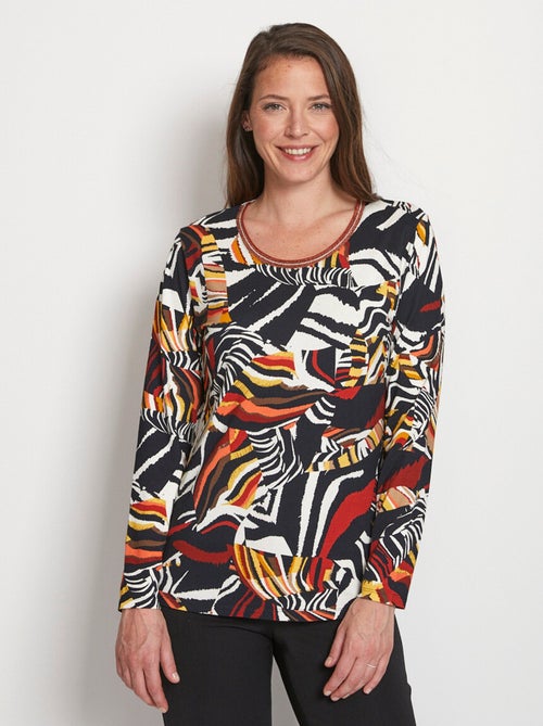 T-shirt manches longues imprimé - Kiabi
