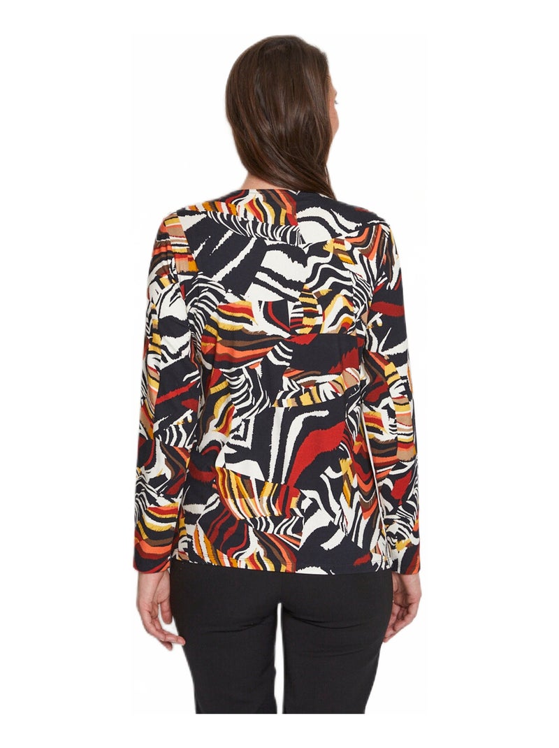 T-shirt manches longues imprimé Jaune - Kiabi