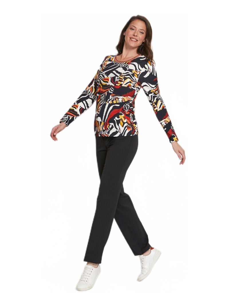 T-shirt manches longues imprimé Jaune - Kiabi