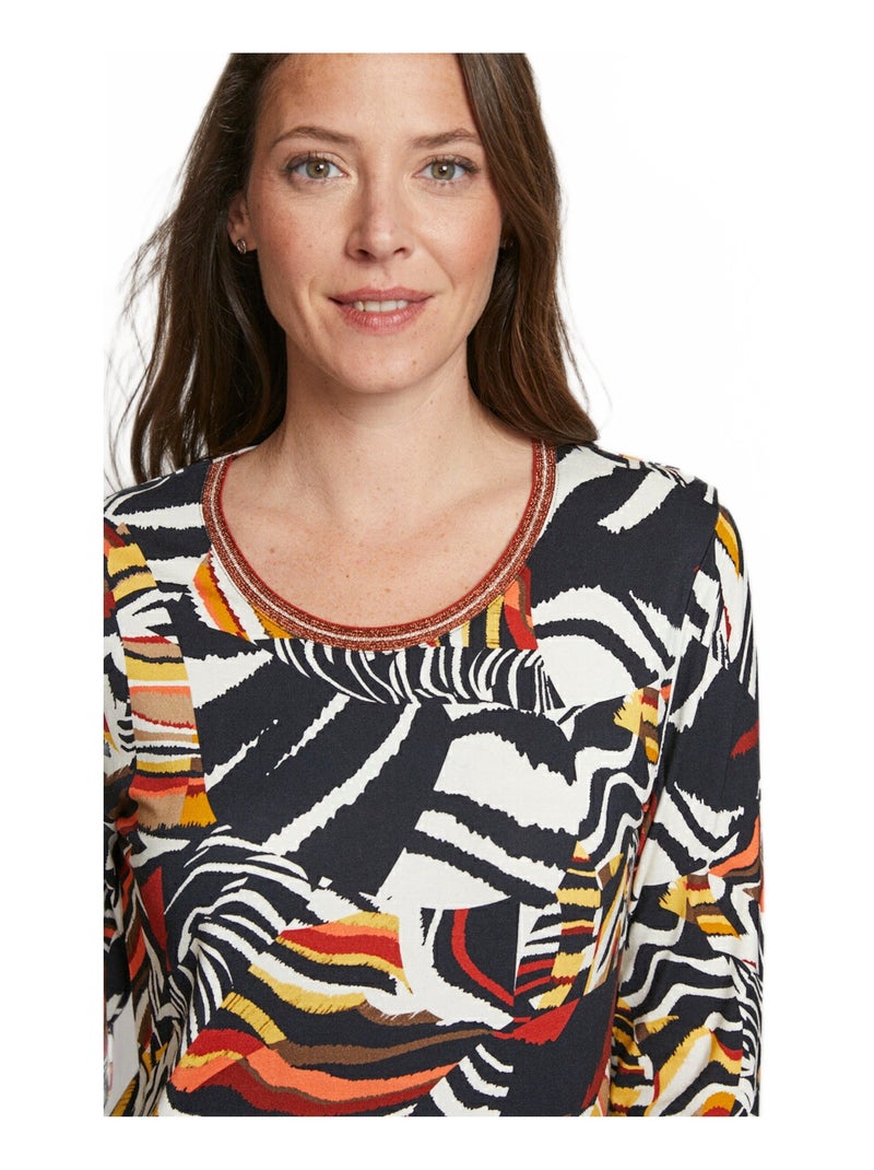 T-shirt manches longues imprimé Jaune - Kiabi