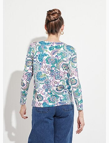 T-shirt manches longues imprimé pastel