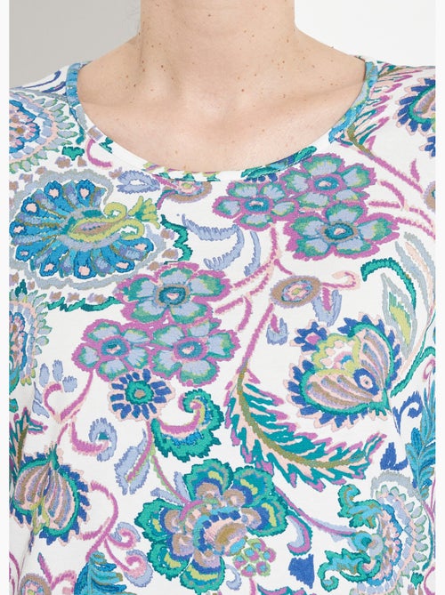 T-shirt manches longues imprimé pastel - Kiabi