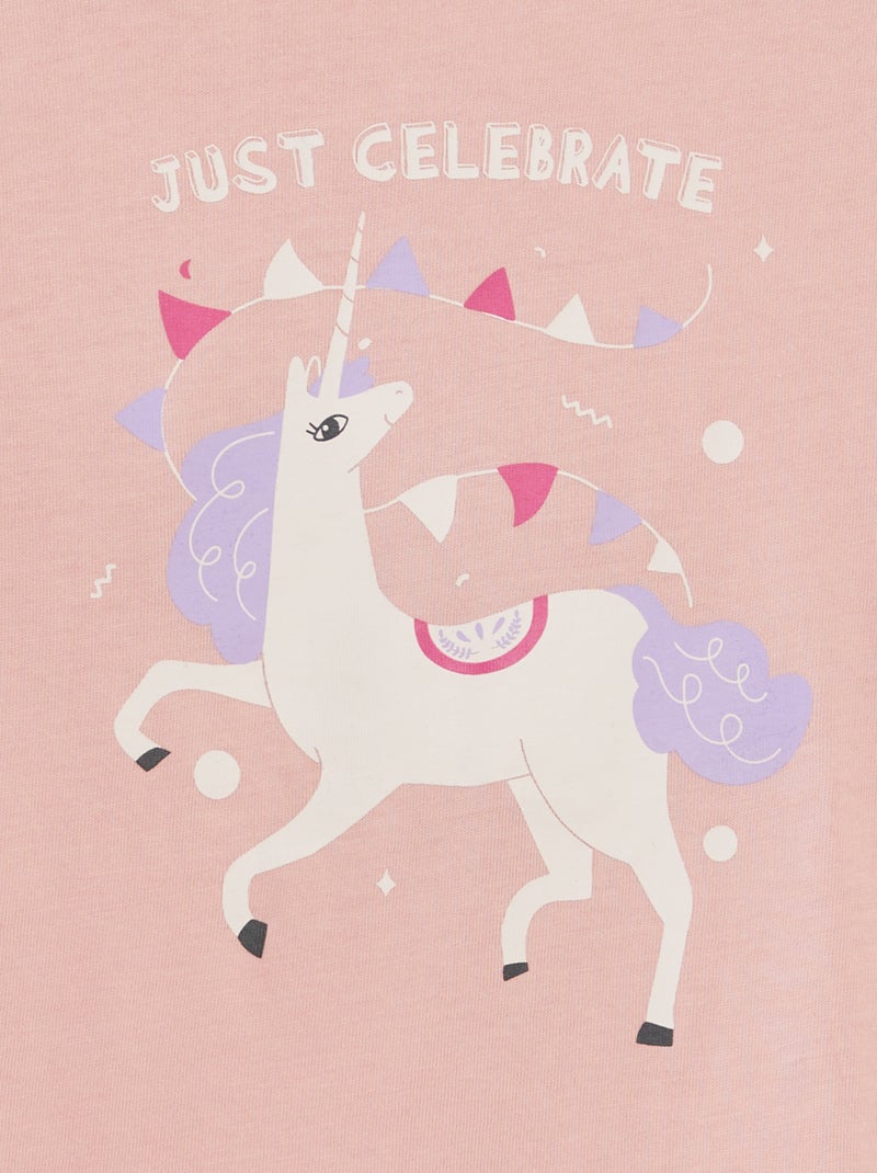 T-shirt manches longues imprimé Rose - Kiabi