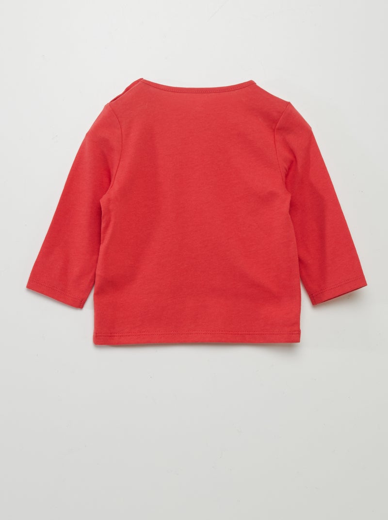T-shirt manches longues imprimé Rouge - Kiabi