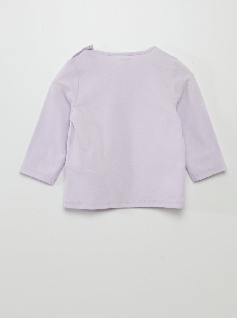 T-shirt manches longues imprimé Violet - Kiabi