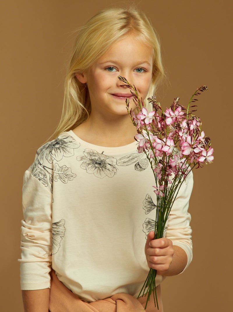 T-shirt manches longues imprimé X Faunesque Beige - Kiabi