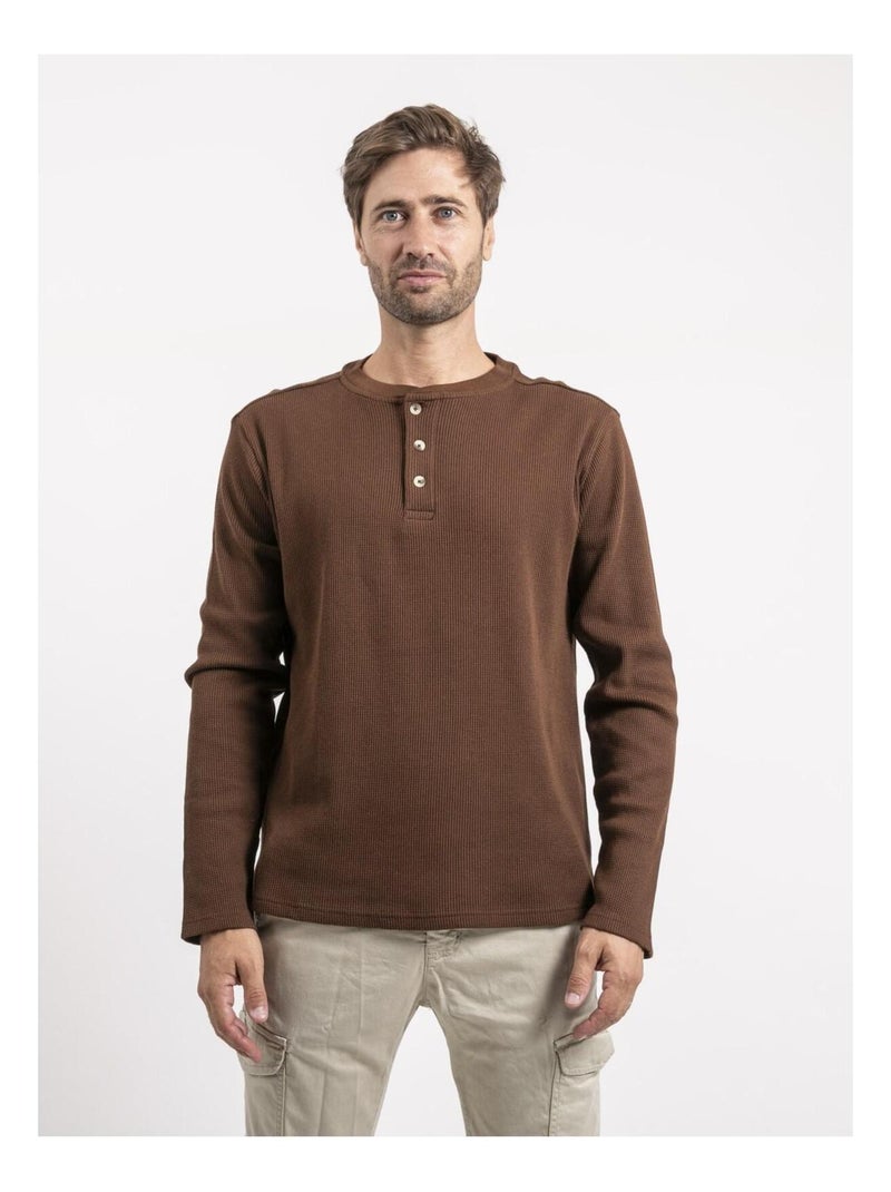 T-shirt manches longues JONEN Marron - Kiabi