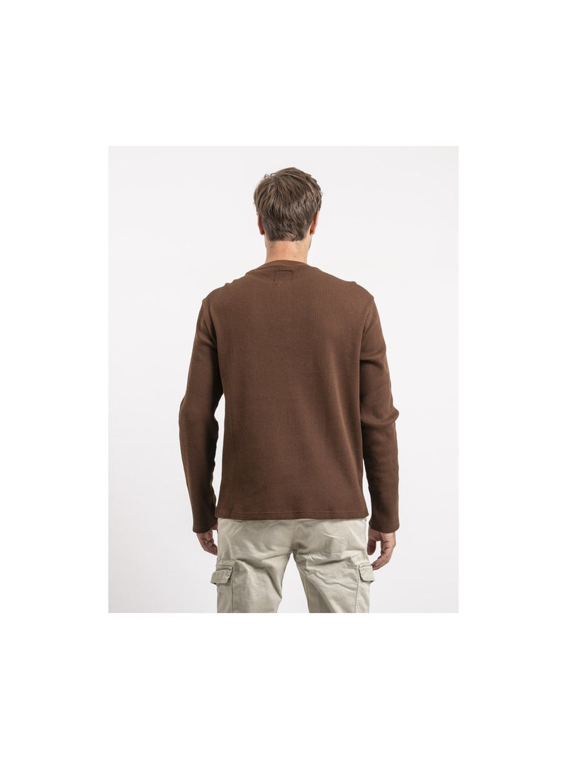 T-shirt manches longues JONEN Marron - Kiabi