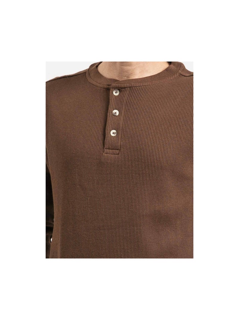 T-shirt manches longues JONEN Marron - Kiabi