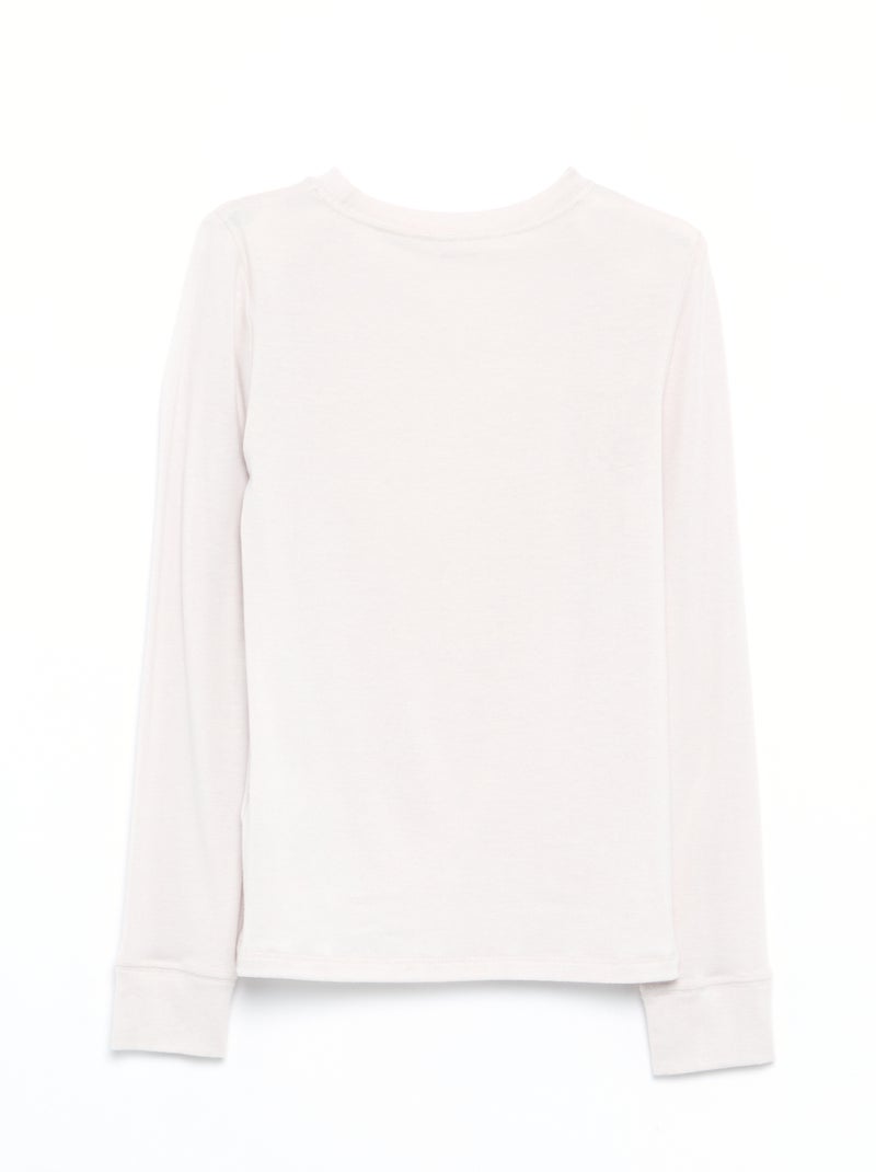 T-shirt manches longues laine mélangée Gris - Kiabi