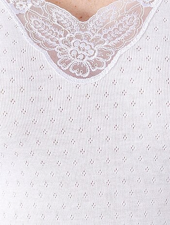 T-shirt manches longues maille ajourée Thermolactyl thermique - Damart