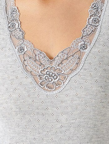 T-shirt manches longues maille ajourée Thermolactyl thermique - Damart