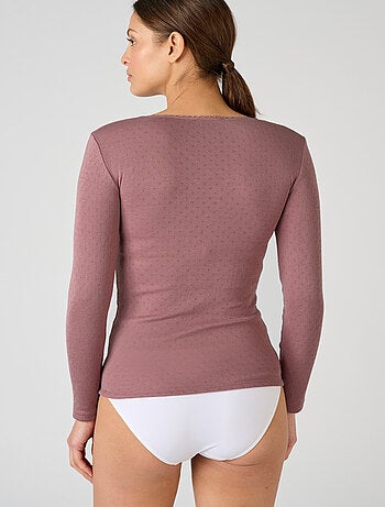 T-shirt manches longues maille ajourée Thermolactyl thermique - Damart