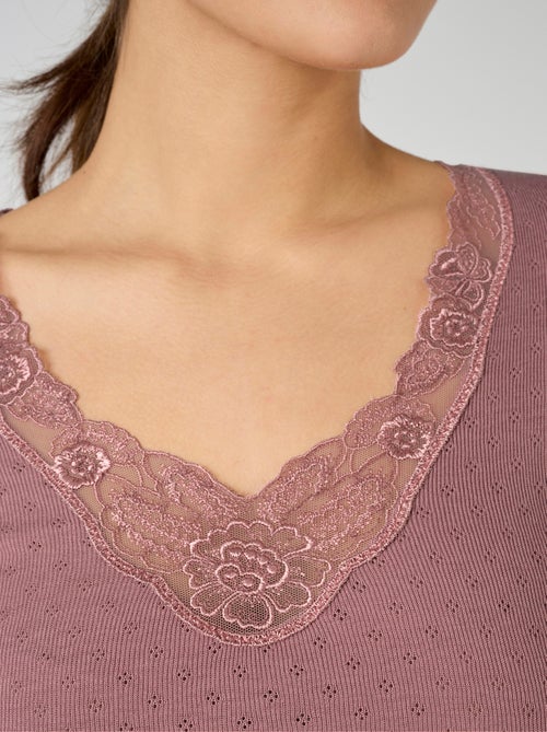 T-shirt manches longues maille ajourée Thermolactyl thermique - Damart - Kiabi T-shirt manches longues maille ajourée Thermolactyl thermique - Damart - Kiabi