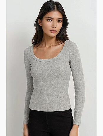 T-shirt manches longues mélange coton hiccup