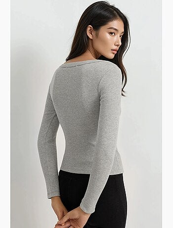 T-shirt manches longues mélange coton hiccup