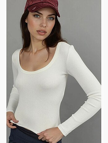 T-shirt manches longues mélange coton hiccup