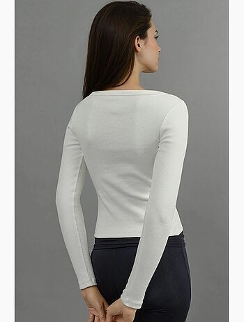 T-shirt manches longues mélange coton hiccup