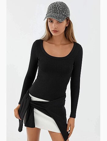 T-shirt manches longues mélange coton hiccup