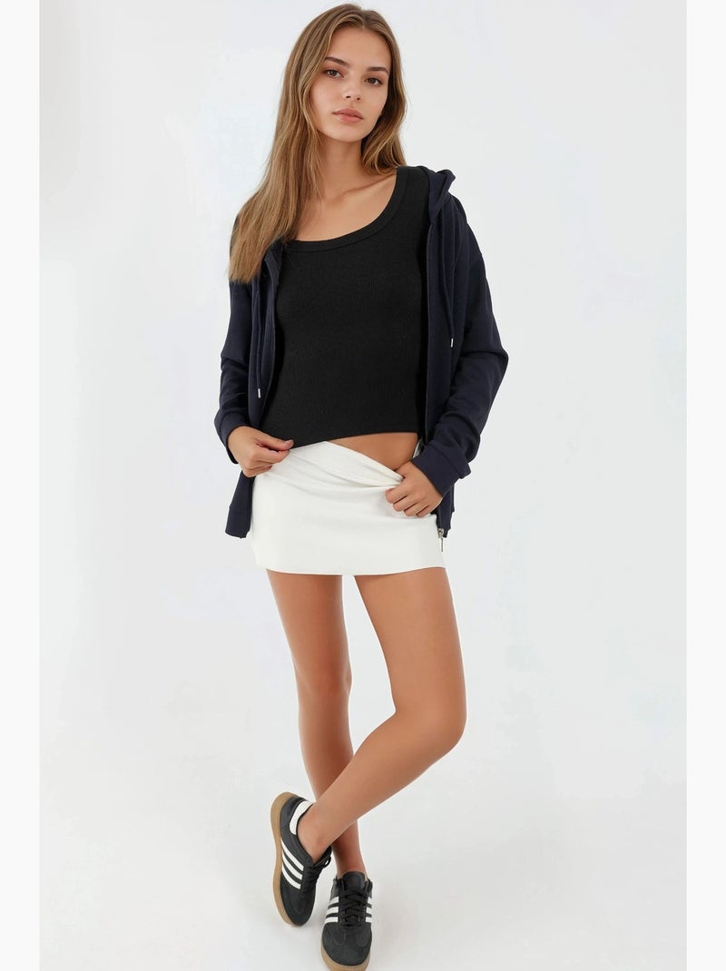T-shirt manches longues mélange coton hiccup Noir - Kiabi