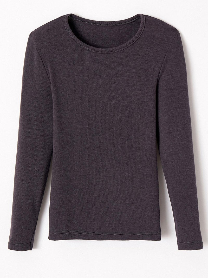 T-shirt manches longues mixte Thermolactyl Sensitive - Damart Gris foncé - Kiabi