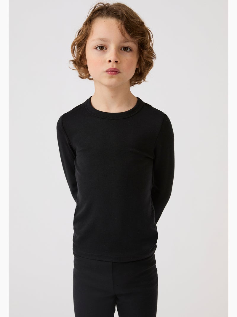 T-shirt manches longues mixte Thermolactyl Sensitive - Damart Noir - Kiabi