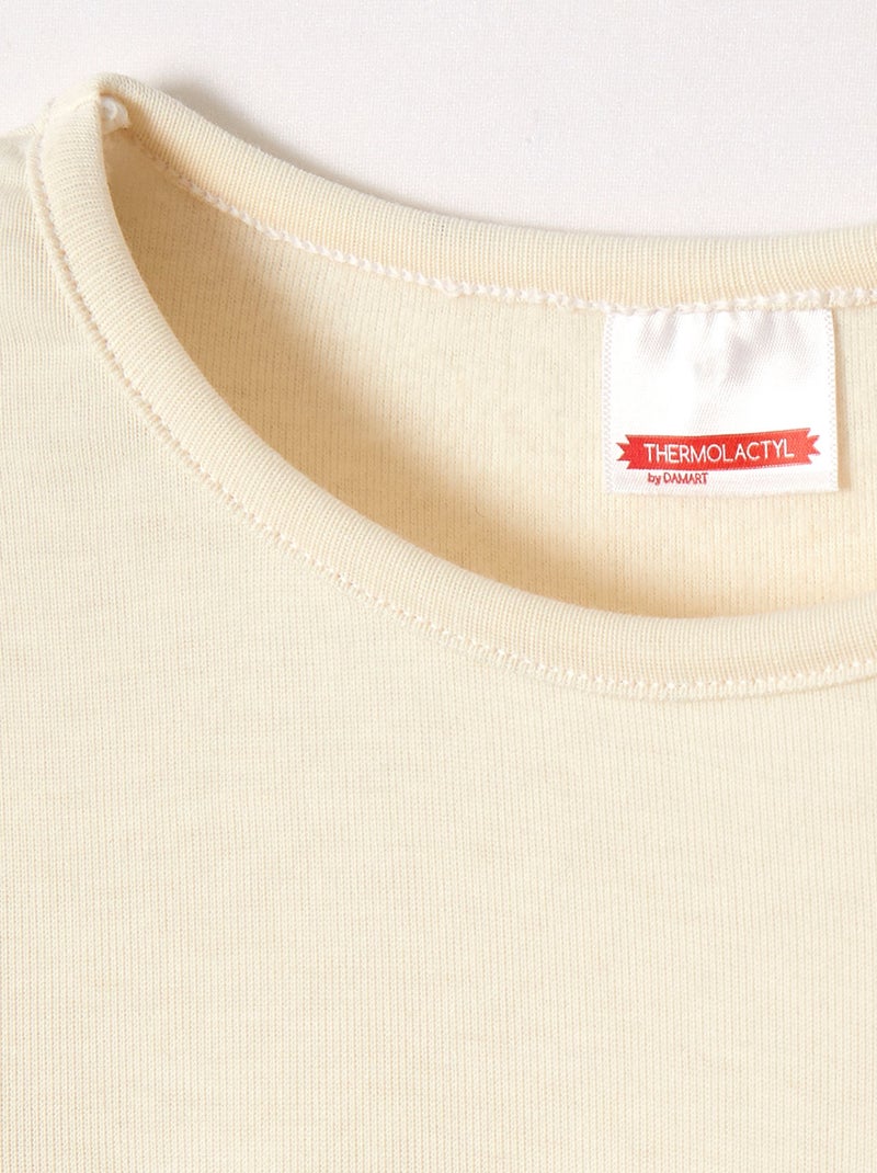 T-shirt manches longues mixte Thermolactyl Sensitive thermique - Damart Blanc cassé - Kiabi